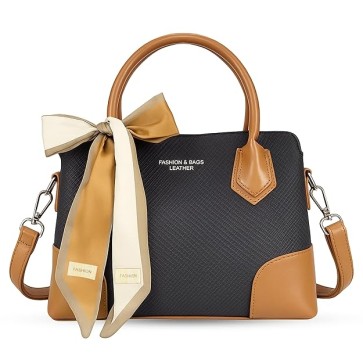 Storite Stylish Blue & Brown Small Leather Handbag for Women’s Everyday Use (25x11x17 cm)