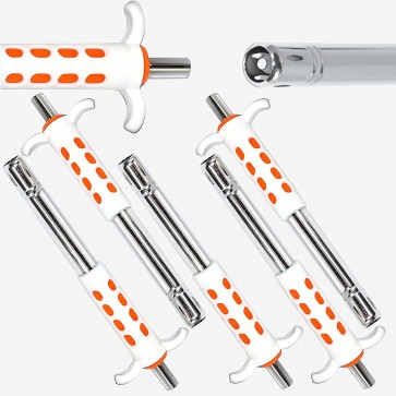 Storite 5 Pack Heavy Quality Easy Grip Stainless Steel Spark Lighter for Kitchen Stove (WhiteOrange,19cm)