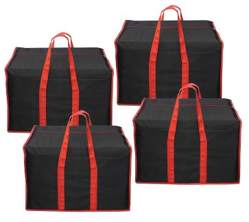 DAHSHA 4 Pack Multi-Purpose 85 L Large Storage Bag/Clothing Storage Organiser/Toy Storage Bag/Stationery Paper Storage Bag with Zipper Closure and Strong Handle (57x36.8x40.6cm)