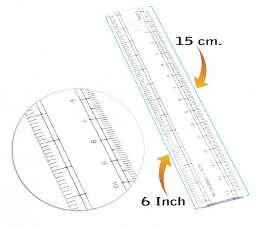 Wholesale Plastic Ruler 6 inch / 15 cm Transparent Straight Measuring Tool for Student School, Office