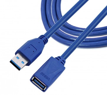 Storite 150cm - 1.5 Metre USB 3.0 Male A to Female A Extension Cable Super Speed 5GBps for Laptop/PC/Printers Blue