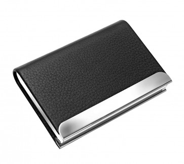 Storite Imported PU Leather Business Card Holder Credit Debit Card Case for Men and Women -(Black,6.5 x 1.5 x 9.5 cm)