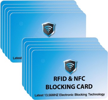 SaiTech IT RFID Blocking Cards Protect Your Entire Wallet, Purse, and Cards from NFC Contactless Theft Wallet for Men & Women - Sky Blue (10 Pcs Sky Blue)