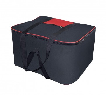 Storite Nylon Big Underbed Moisture Proof Storage Bag with Zippered Closure and Handle(Black, 54x46x28cm)