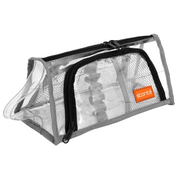 Storite Large Capacity Transparent Pencil Cases Bag with Handle, Portable Pen Pencil Bag, Case Cute Stationery Organizer Bag with Zipper for Students (24 x 11 x 12 cm) (Transparent)