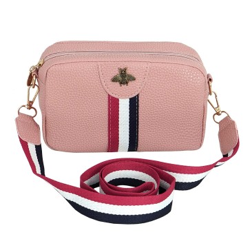 Storite Small PU Leather Sling Bag, Multipurpose Shoulder & Crossbody Bags for Women with Adjustable and removable shoulder strap - (Pink,19x6x12cm)