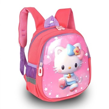 Storite Cute Cat Backpack for Kids Girls 4-7 Years Stylish Durable Water-Resistant Shoulder School Bags Gift for Birthday & Rakhi - Pink