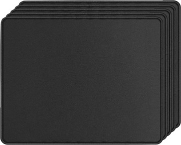 5 Pack Mouse Pad, Water Resistance Coating Natural Rubber Gaming Mouse Pad with Stitched Edges & Non-Slippery Rubber Base -(250 x 210 x 2mm) - Black Border