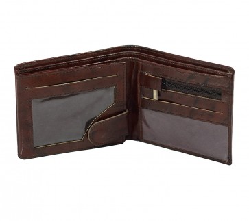 Storite Front Pocket Money Bifold Purse Vintage Leather Wallet Credit Card Holder for Men -Dark Brown