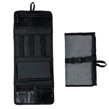 Storite Organizer Pouch Bag for Small Electronic and Accessories Gadgets Kit Case Foldable and Storage Pouch for Travel Handbag Multiple Storage Compartment - Grey