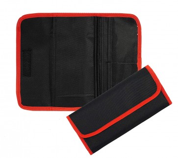 Storite Nylon Multi Pocket Passbook Cheque Book Holder Travel Organizer Document Folder - 24 x 12 cm - (Brown)