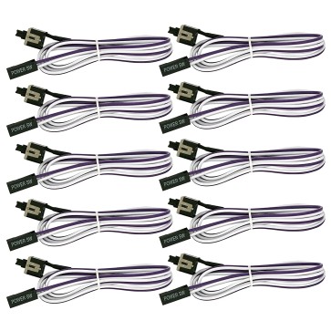 DAHSHA 10 Pack ATX PC Computer Motherboard Power Cable 1 Switch on/Off/Reset Without LED Light (55cm)