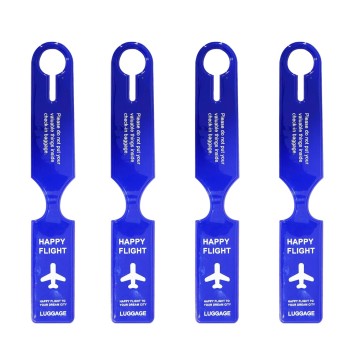 Storite 4 Pack Luggage Tags PVC Luggage Labels for Suitcases with Name Address Phone Number Labels Travel Tag for Baggage Identity ID Labels - Blue