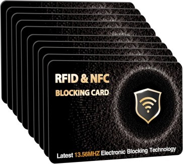 SaiTech IT RFID Blocking Cards Protect Your Entire Wallet, Purse, and Cards from NFC Contactless Theft Wallet for Men & Women - WG Black (10 Pcs Black)