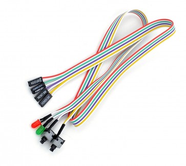 Storite ATX PC Computer Motherboard CPU Power Cable 2 Switch On/Off/Reset with HDD Power LED Lights - 65 cm