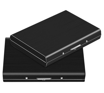Dahsha 8 Slot RFID Blocking Credit Or Debit Card Holder Wallet Stainless Steel Card Case for Men & Women - ( Black, Pack of 2 )