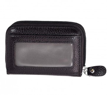 Storite Imported RFID Blocking 10 Slot Leather Zipper Credit Card Holder Wallet for Men & Women (Horizontal Chocolate Brown)