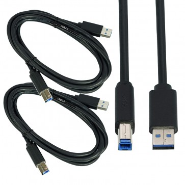 Storite 2 Pack 1.5M High Speed USB 3.0 Type A to Type B USB Printer Cable Scanner Cord - Black