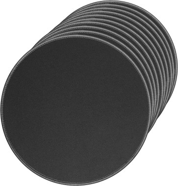 10 Pack Round Mouse Pad with Stitched Edges Mousepads Bulk Non-Slip Rubber Base, Waterproof Coating Mouse Pads for Computers, Laptop, Office & Home -(230mm x 230mm x 2mm) - Black with Grey Border
