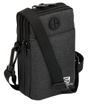 DAHSHA Water-Resistant Oxford Fabric Sling Crossbody Messenger One Side Shoulder Bag Waist Fanny Pack Tactical MOLLE EDC Cellphone Passport Holder Pouch for Travel (10.5 x 5 x 17 cm)