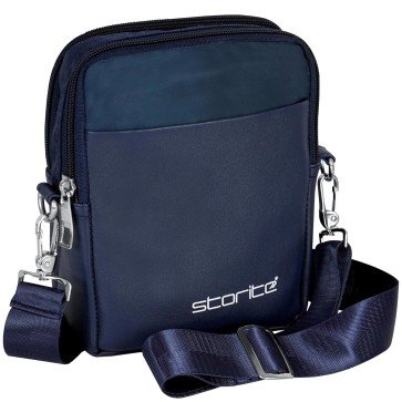 Storite Nylon Sling Bag for Men & Women - Passport Bag for Men Travel, Side Crossbody Shoulder bag for men travel, small cash collection Stylish bags for Men (Shiny Blue - 15.5 x 6 x 21 Cm)