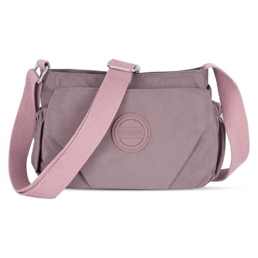 Storite Women's Stylish Small Nylon Lightweight Sling Crossbody Shoulder Bag, Portable Ladies Purse with Adjustable Single Strap (15cm x 9cm x 8cm, Bean Purple)
