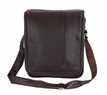 Storite PU Leather Cross Body Messenger Sling Bag Travel Office Business Messenger one Side Shoulder Bag for Men Women (Brown, 28 x 7.6 x 33 cm)