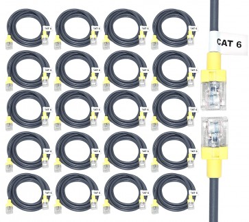 Storite 20 Pack Slim Cat-6 RJ45 Network Ethernet LAN Patch Cable (4 mm Core) for Laptop Desktop Pc Router Server Rack (Grey) -1.5M