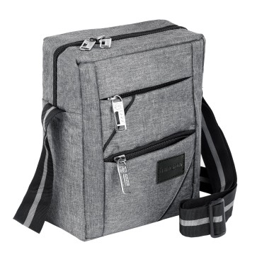 DAHSHA Stylish Padded Mini Sling Bag for Men and Women, Small Passport Travel Bag and Small Sling Bag (Grey)(21.5 X 6.5 x 16 Cm) (Light Grey)