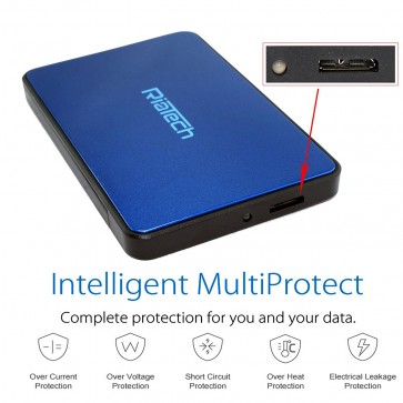 Wholesale USB 3.0 Tool Free Screw Less  2.5-inch SATA External Hard Drive Enclosure - Blue