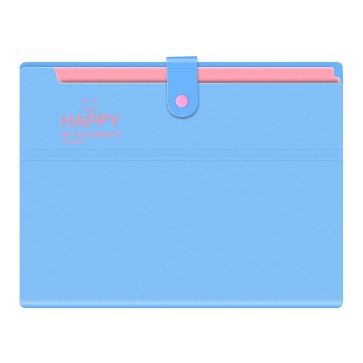 NISUN 12 Pocket Expanding File Folder Accordion Document Organizer, Adjustable Buckle Folder Pocket Folder for School Office Home (Blue)