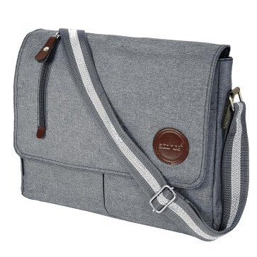 Storite Canvas Sling Cross Body Travel Office Business Satchel Messenger One Side Shoulder Bag for Men & Women (Grey,33cm x 6.5cm x 27cm)