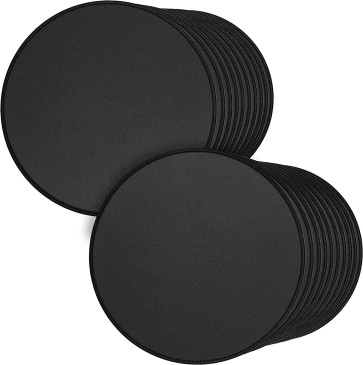 20 Pack Round Mouse Pad with Stitched Edges Mousepads Bulk Non-Slip Rubber Base, Waterproof Coating Mouse Pads for Computers, Laptop-(230mm x 230mm x 2mm) - Black Border