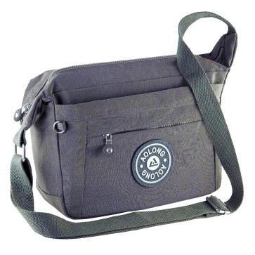 Storite Portable Nylon Stylish Small 6 Multi-Pocket Zip Closure Sling Cross Body Travel Messenger One Side Shoulder Bag for Men & Women - Grey