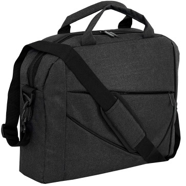 DAHSHA 15.6 inch Laptop Messenger Sling Office Shoulder Travel Organizer Briefcase Water Repellent Fabric Bag Business Carrying Handbag for Men and Women (Carbon Black, 41x30x7cm)