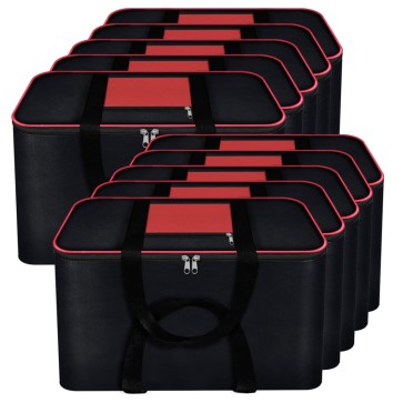Storite 10 Pack Nylon Big Underbed Moisture Proof Storage Bag with Zippered Closure and Handle (Black, 54x46x28cm) Rectangular