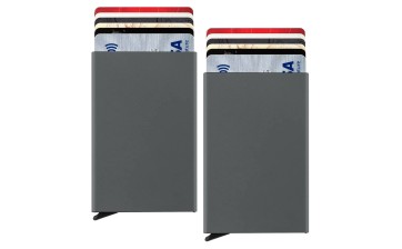 Storite 2 Pack Metal RFID Blocking Pop Up Credit Or Debit Card Holder Case for Men & Women (9.5 cm x 6 cm, Dark Grey)