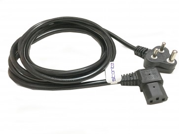 Wholesale L Shape IEC Mains Power Cable For PC (Desktop) Monitor and Printer-Black(1.5 M)