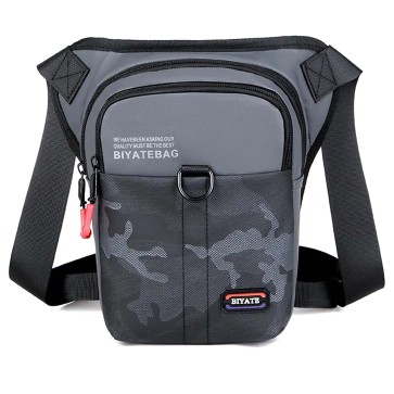 Storite Waist Shoulder Bag for Men Women Motorcycle Drop Leg Bag Bike Riding Cycling Tactical Thigh Slinger Bag Fanny Pouch for Outdoor Travel Hiking Camping ( Greyblack)