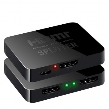  HDMI Splitter 1 x 2, 1 Input 2 Output HDMI Amplifier Switcher Box Hub Support 3D 2160p 1080p