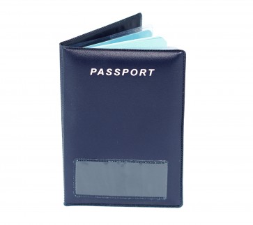 Storite PU Leather Slim Passport Cover, Travel Passport Wallet with 2 Slots for Ticket Boarding Pass for Men & Women (14 x 9.5 cm) – Blue