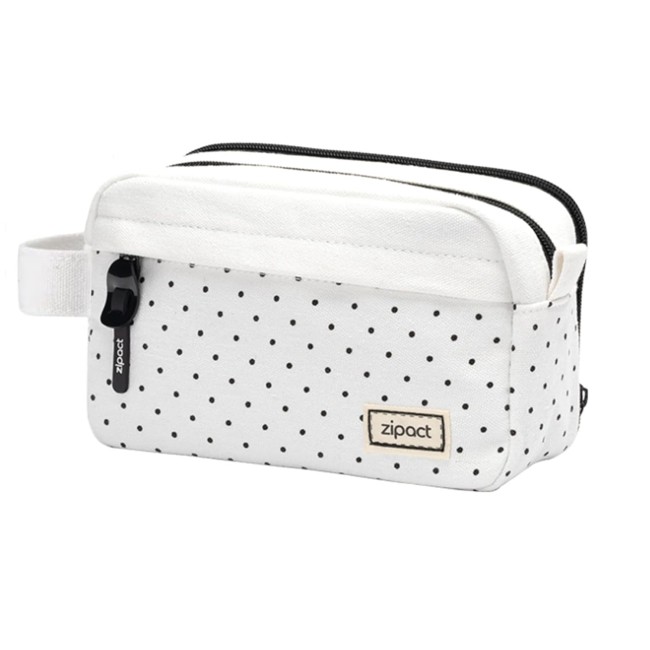Storite Canvas Pencil Case Large Capacity Pencil Pouch with Easy Grip Handle Loop Portable Stationery