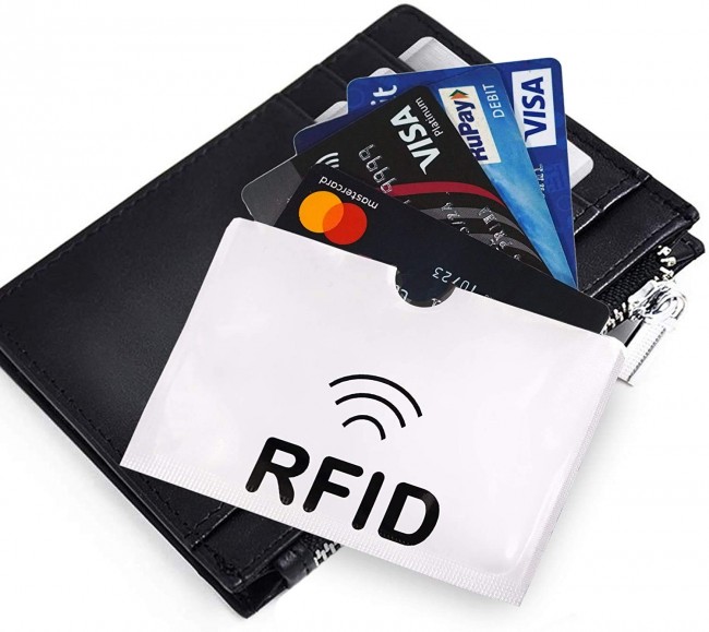 Storite Aluminium Foil RFID Symbol Credit Card Protector Sleeves for ...