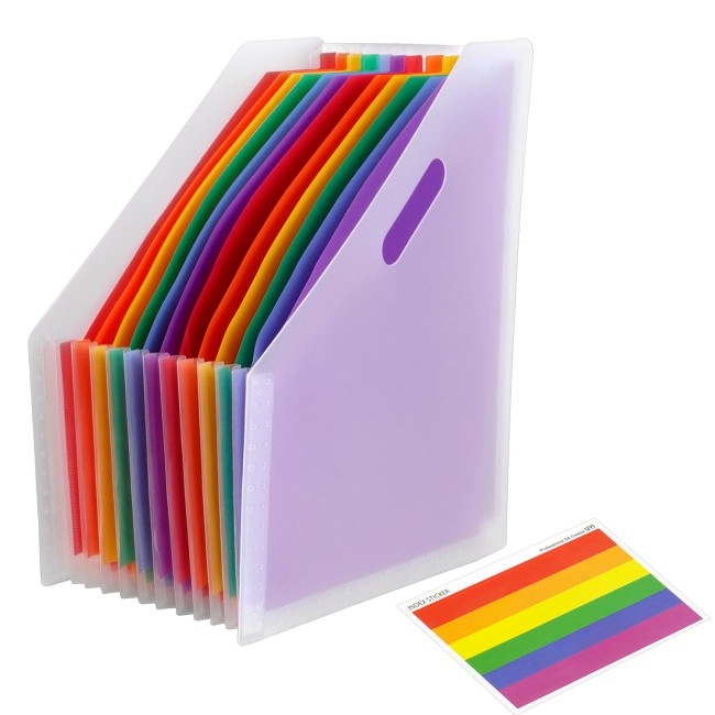 Expanding File Folder 12 Pockets A4 Size Filing Folder Organizer Large Capacity Portable