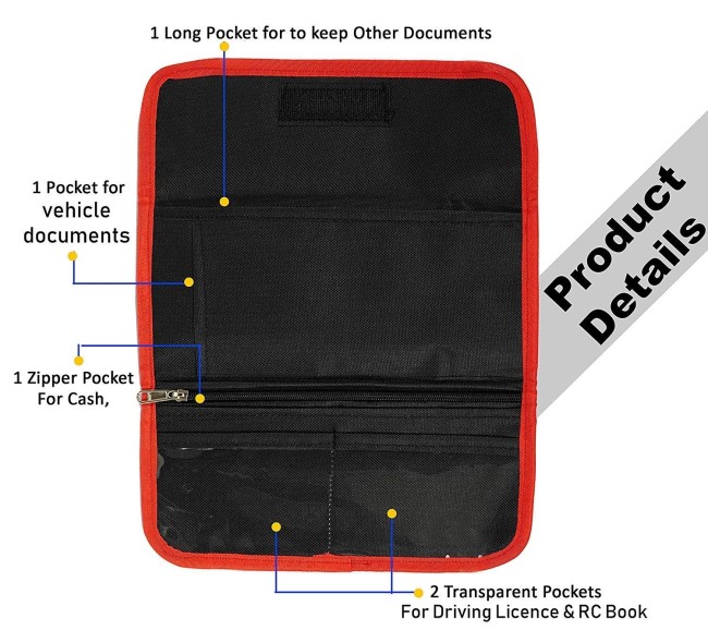 DAHSHA Two Wheeler/Car Document Holder, Vehicle Document Storage Wallet ...