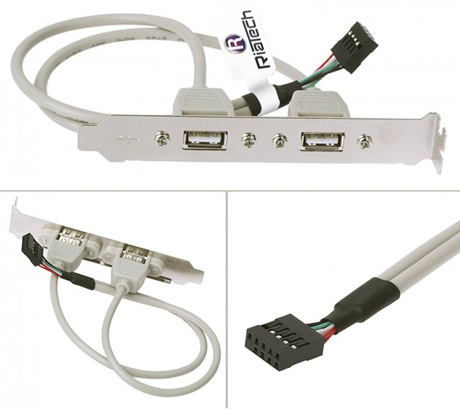 Wholesale USB 2.0 Header Dual 9 pin Header to 2 Ports USB 2.0