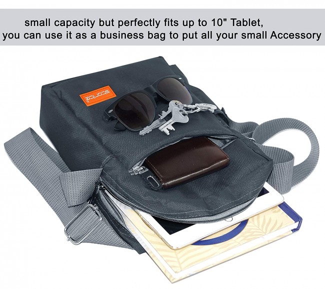 Storite PU Leather Sling Messenger Bag - Coffee Brown, 19.5x15.5x10.5 Cm, Adjustable Strap, Multiple Pockets