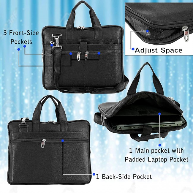 Storite PU Leather 14 Inch Laptop Shoulder Messenger Sling Office ...
