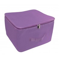 Storite Nylon Wardrobe Bag Underbed Moisture Proof Cloth Storage Organiser with Zippered Closure & Handle (Purple, 38x35.5x25.4 cm)