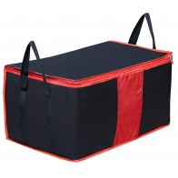 Storite Multi-Purpose Heavy Duty 110 litres Super Size Large Clothing Storage Organiser/Toys Storage Bag/Stationery Paper Storage Bag - Black/Red (63.5 x 45.7 x 38 cm)
